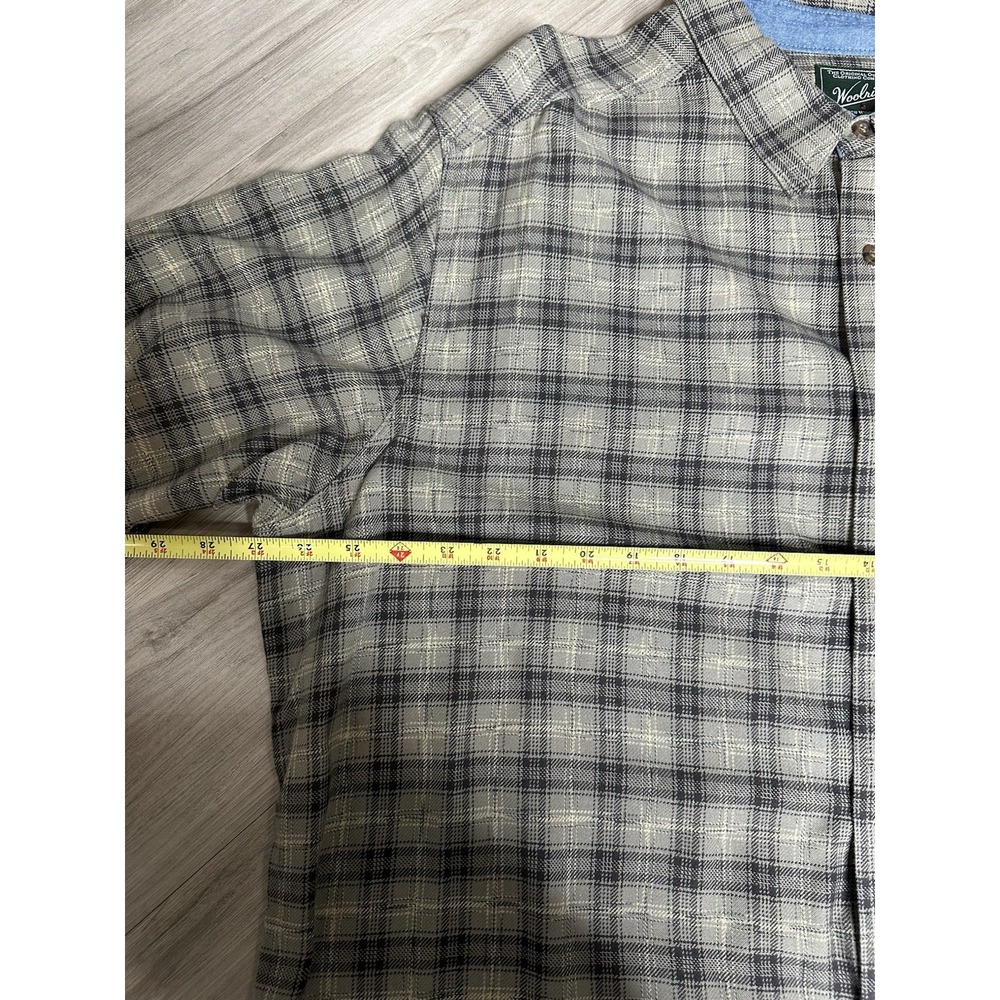 Woolrich Woolen Mills Heavy Men's Gray Plaid Outdoor Cotton Shirt Sz XXL - Picture 10 of 14